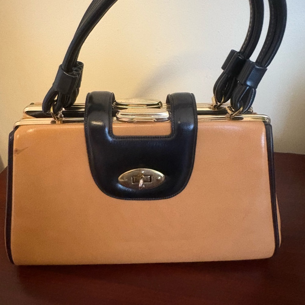 Tan and Black Handbag